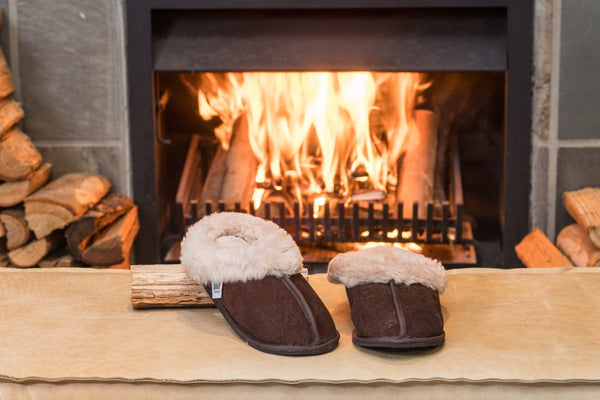 Oskava Sheepskin Slip-Ons Deluxe – Brown