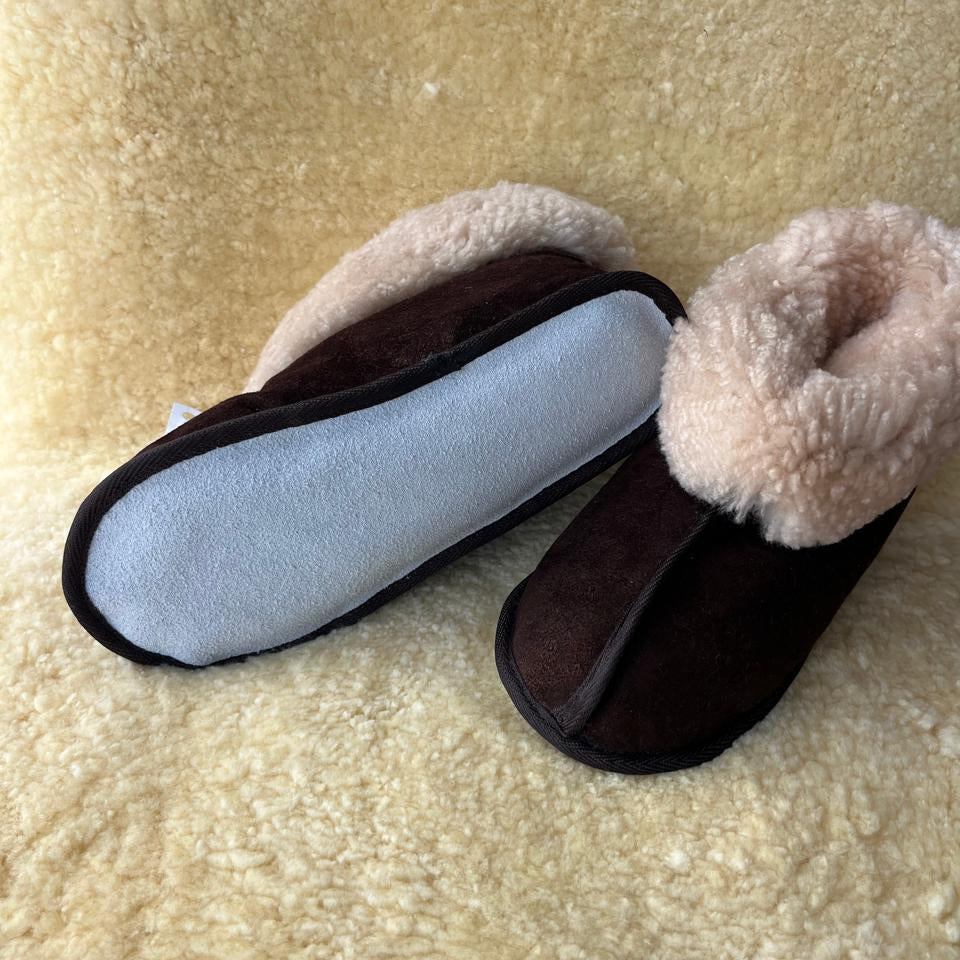 Oskava Sheepskin Slippers (Soft Sole) - Brown