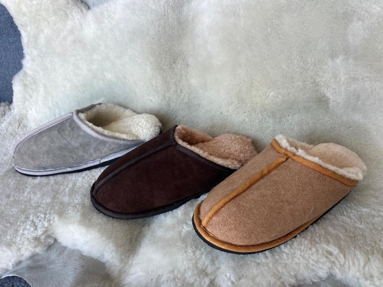 Oskava Sheepskin Slip Ons - Brown
