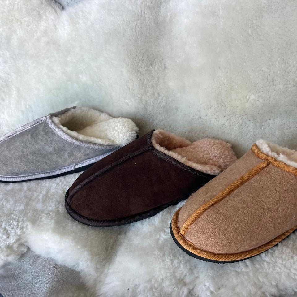 Oskava Sheepskin Slip Ons - Brown