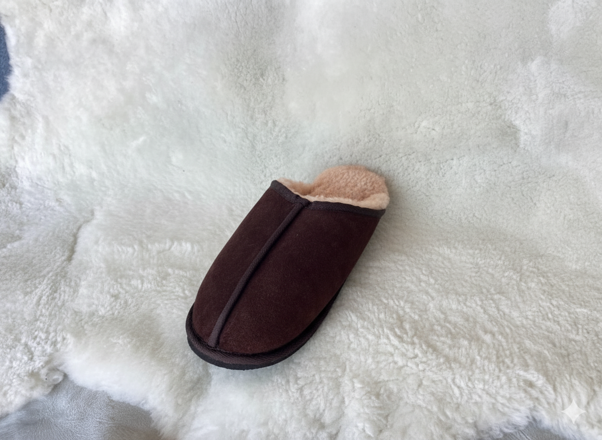 Oskava Sheepskin Slip Ons - Brown