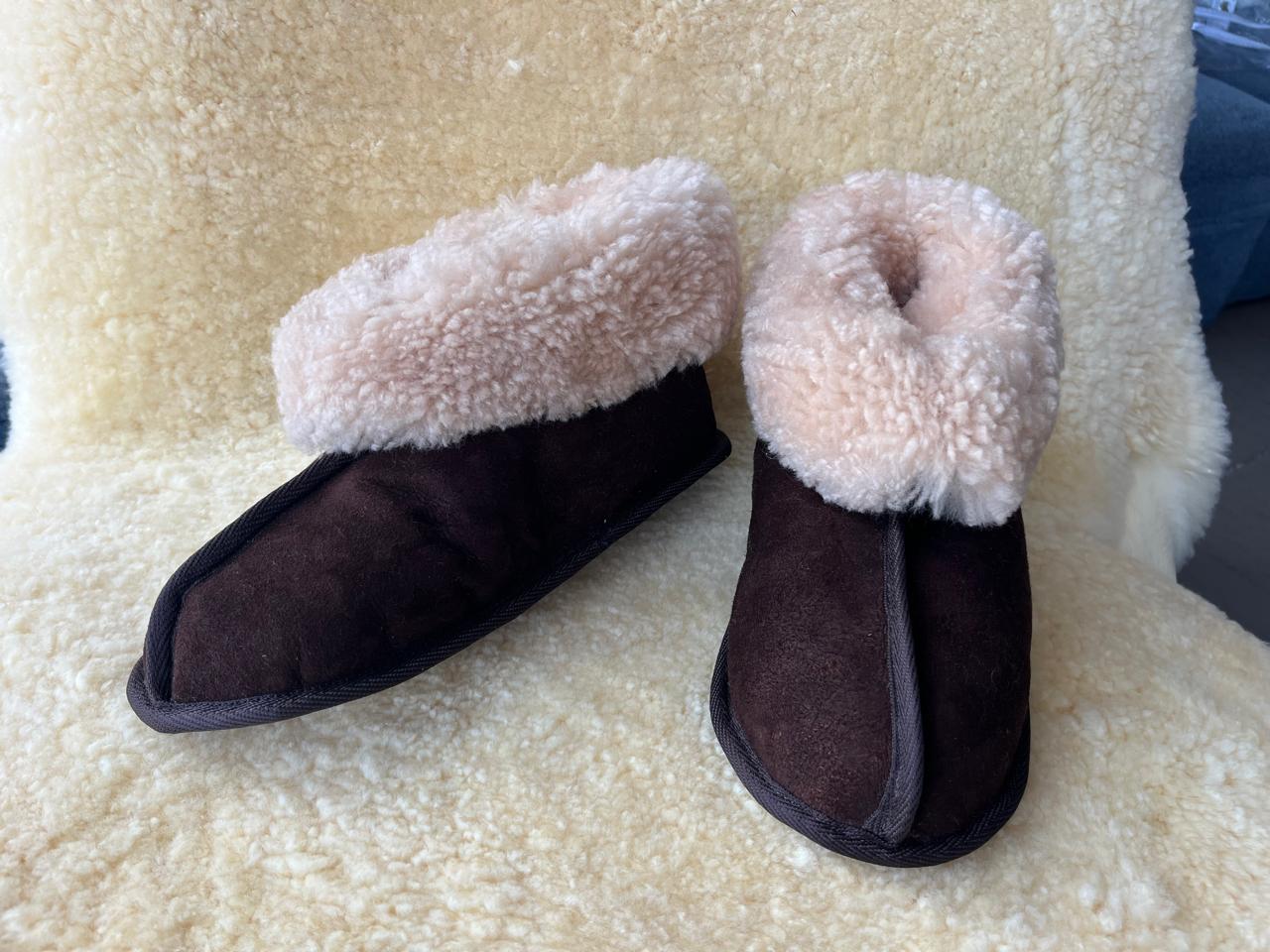 Oskava Sheepskin Slippers (Soft Sole) - Brown