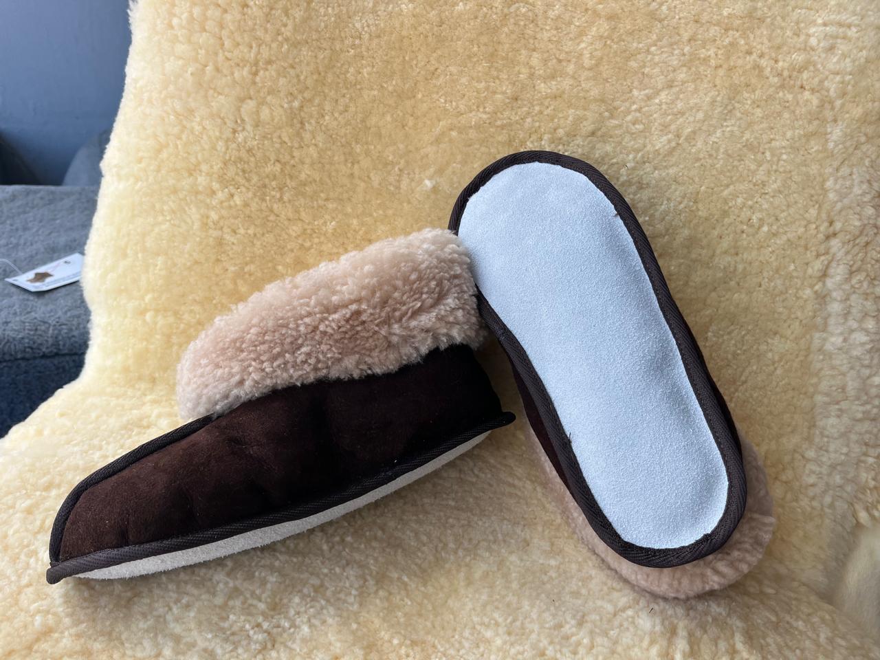 Oskava Sheepskin Slippers (Soft Sole) - Brown