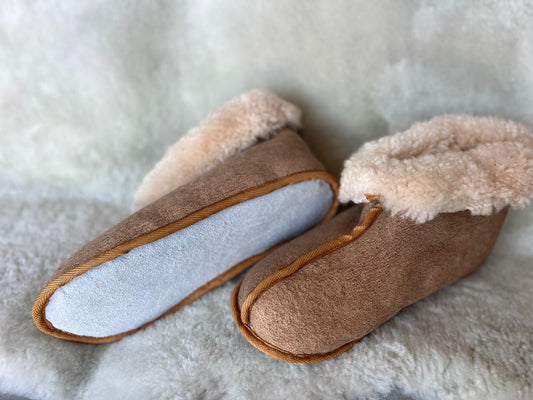 Oskava Sheepskin Slippers (Soft Sole) - Tan