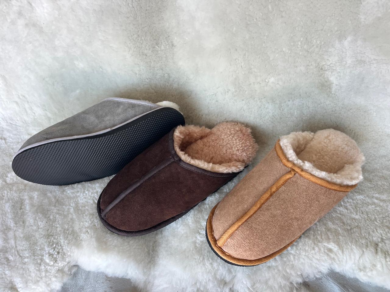 Oskava Sheepskin Slip Ons - Brown