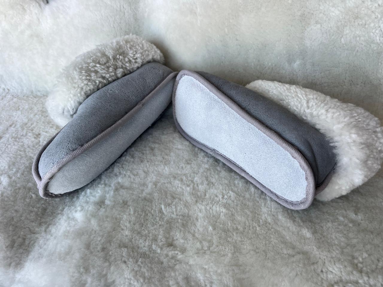 Oskava Sheepskin Slippers (Soft Sole) - Grey