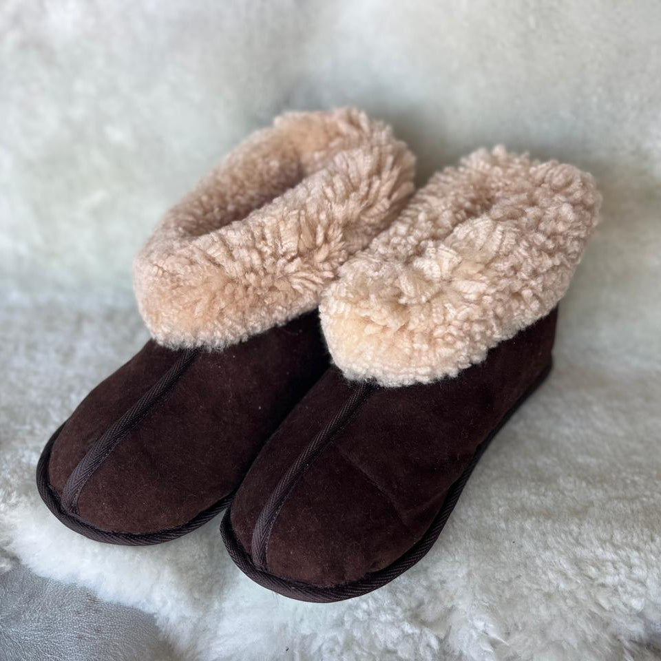 Oskava Sheep Skin Booties - Brown