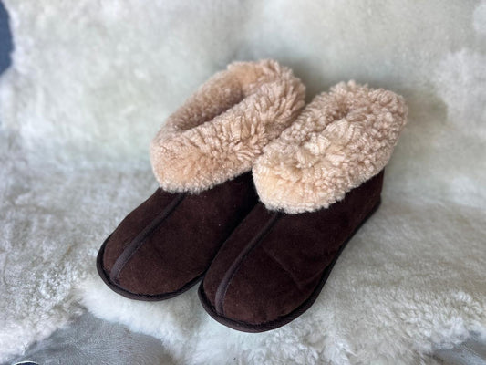 Oskava Sheep Skin Booties - Brown