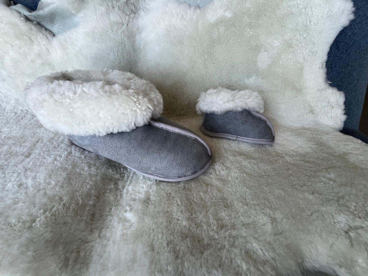 Oskava Sheepskin Slippers (Soft Sole) - Grey