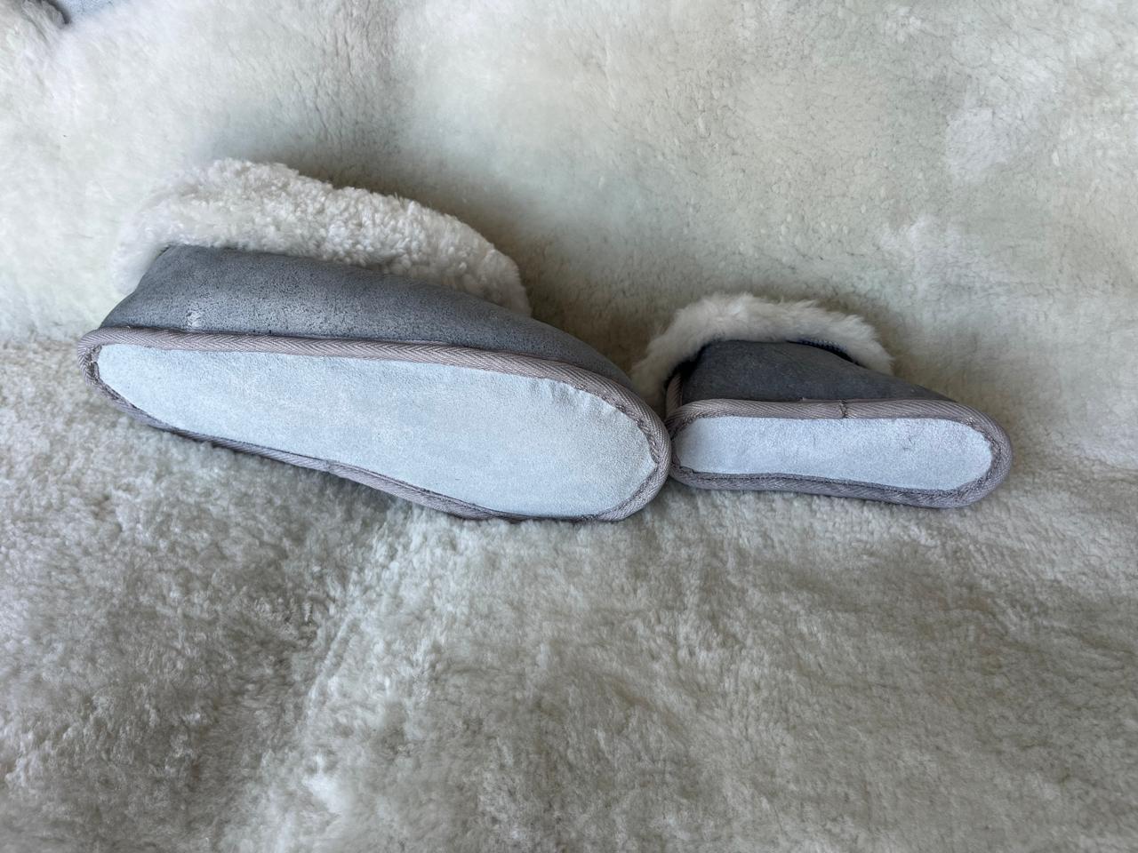 Oskava Sheepskin Slippers (Soft Sole) - Grey